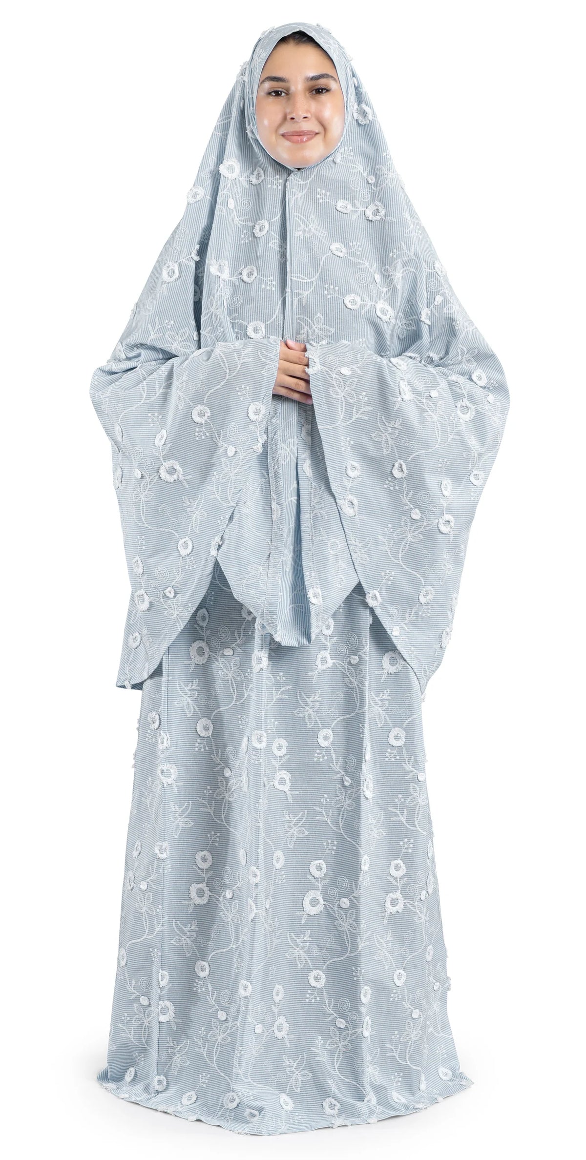 Sky Blue Fleur de Rêve Islamic Prayer Wear
