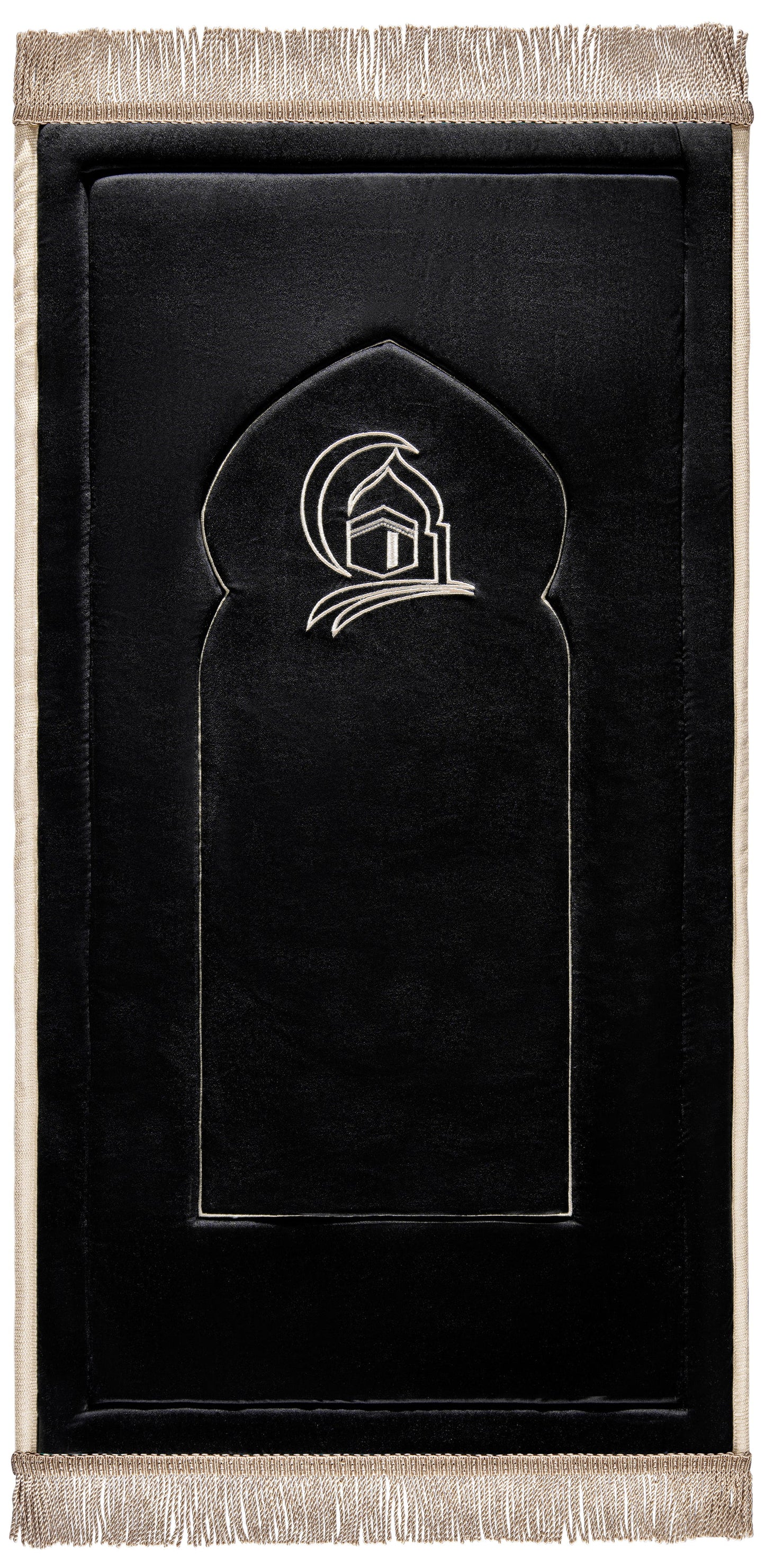 Black Kaaba Embroidery Prayer Mat