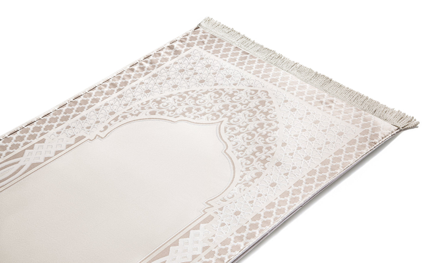 molouki royal sandy beige thick padded prayer rug | Urban Rugs