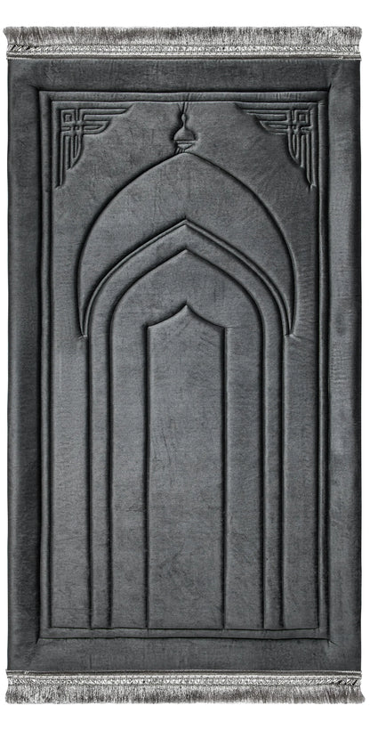 Dark Grey Capitone Prayer Mat