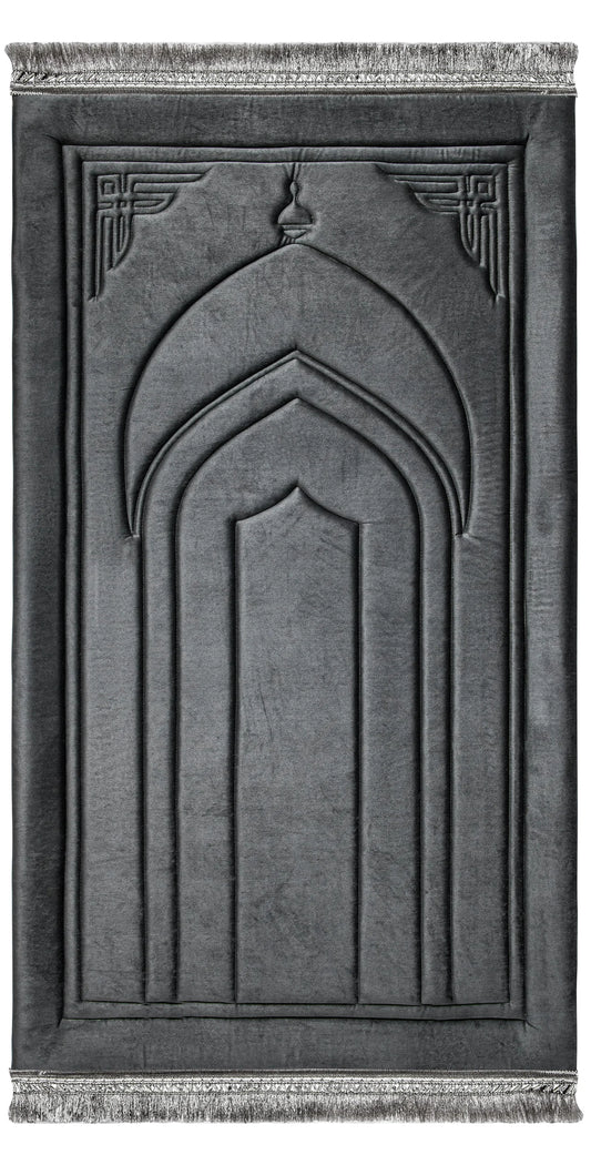 Dark Grey Capitone Prayer Mat
