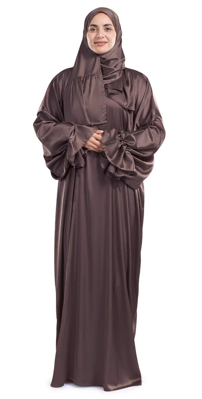 Mocha Satin Islamic Prayer Wear