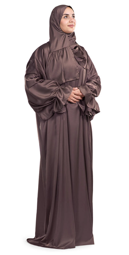 Mocha Satin Islamic Prayer Wear