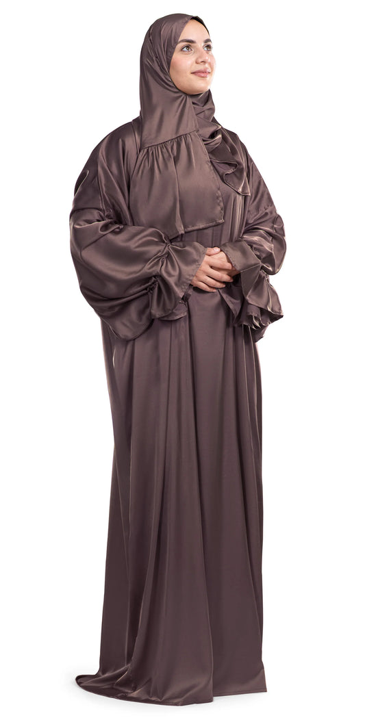 Mocha Satin Islamic Prayer Wear