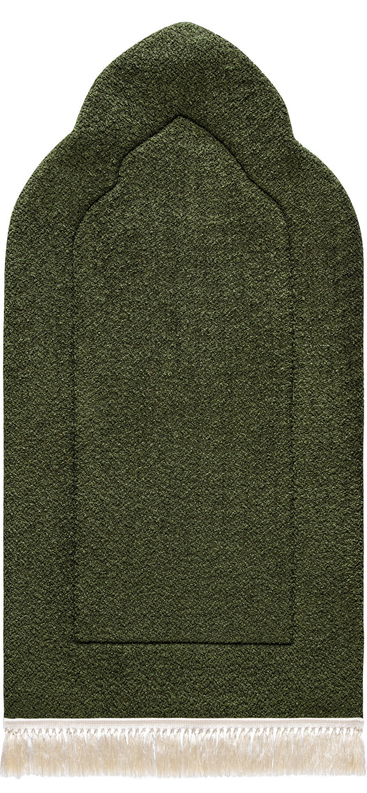 Deep Olive Arched Plain Prayer Mat