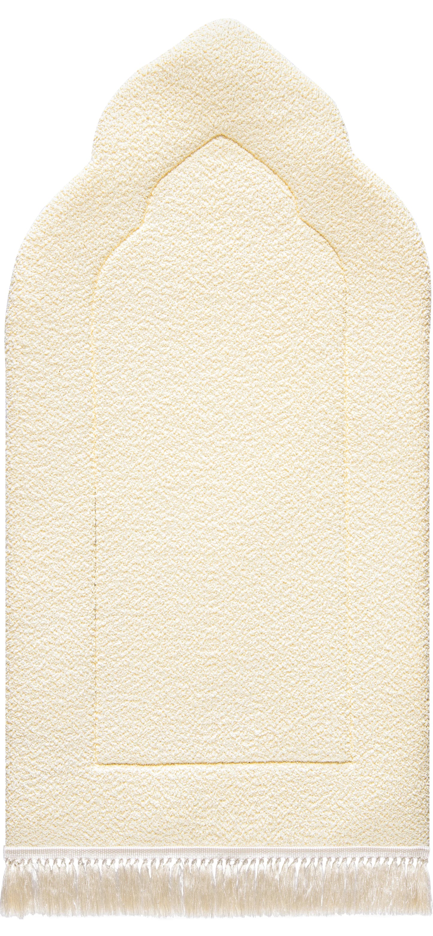 Daisy White Arched Plain Prayer Mat