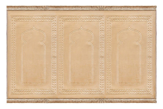 Trio Beige Jama'ah Prayer Mat