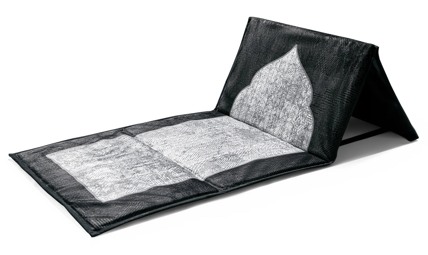 Black Kanar Backrest Prayer Mat