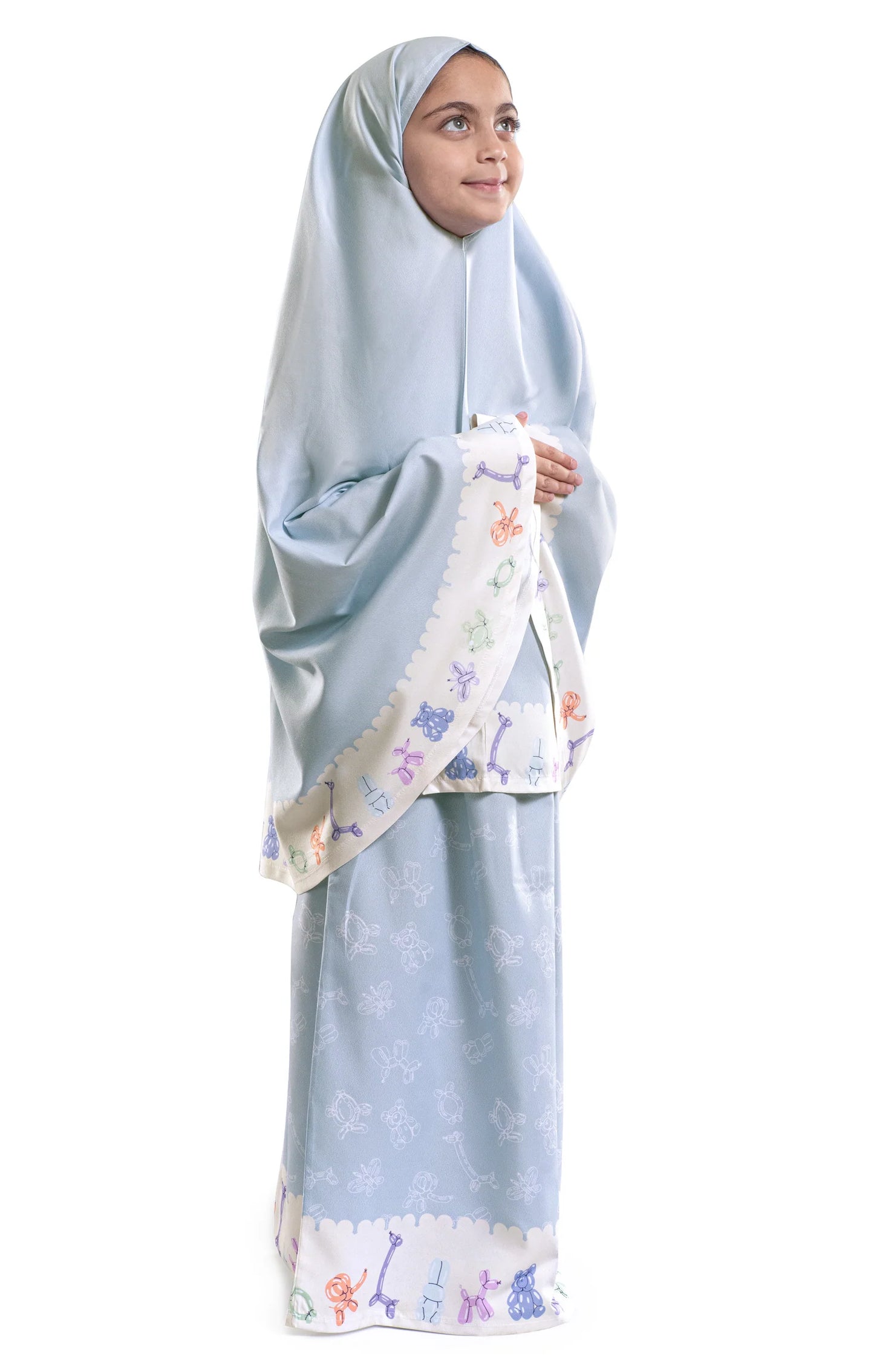 Ice Blue Islamic Kids Prayer Wear