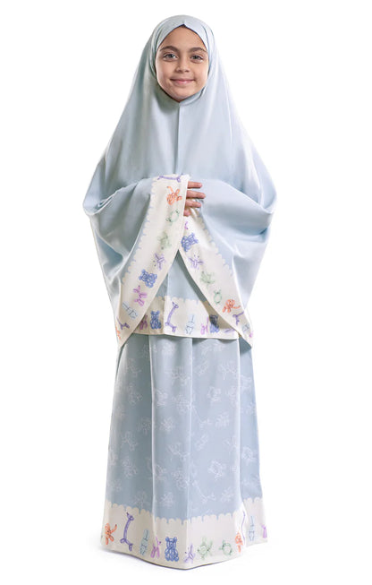 Ice Blue Islamic Kids Prayer Wear