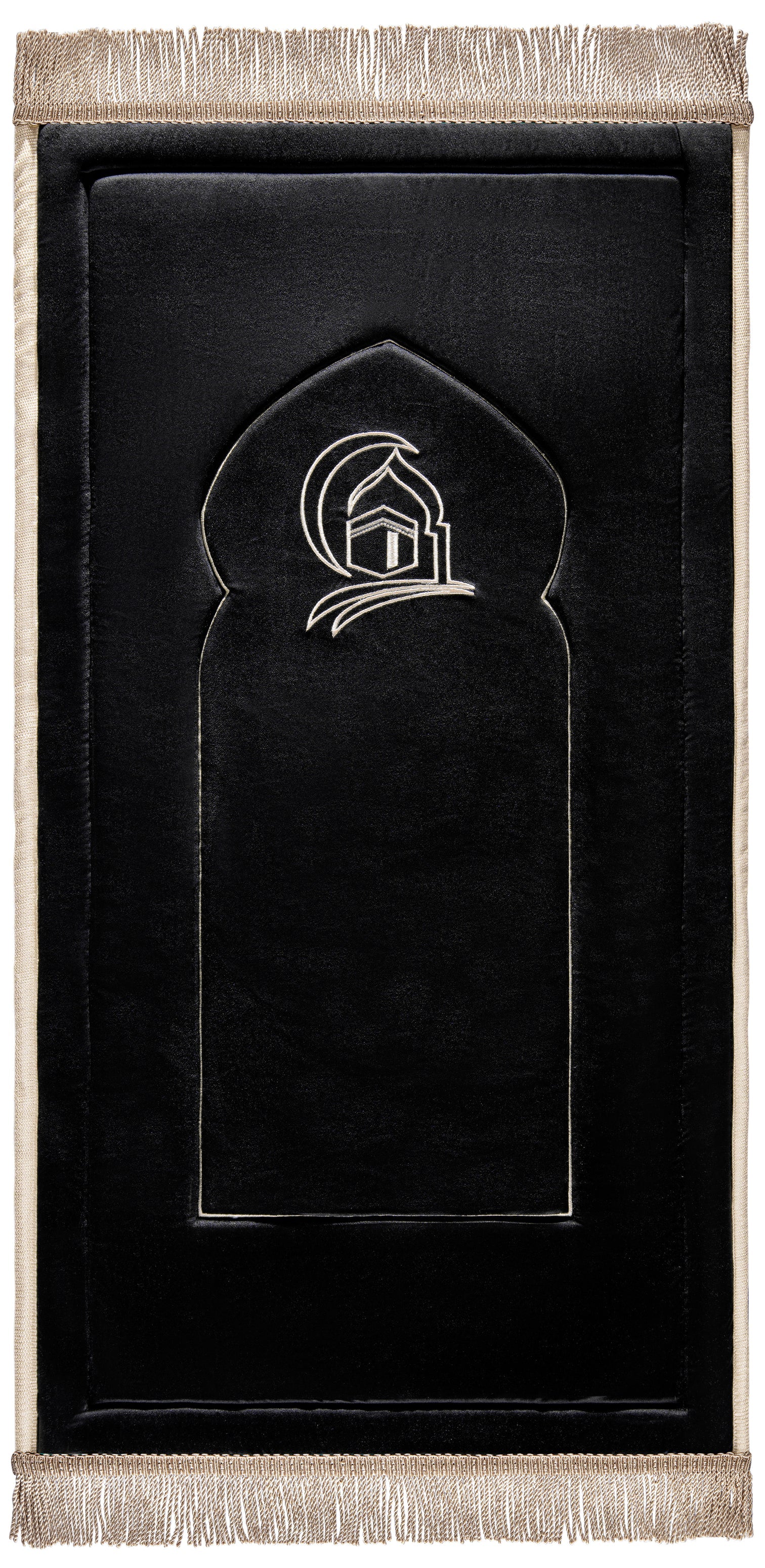 Black Kaaba Embroidery Prayer Mat