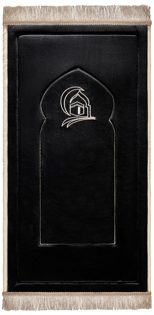 Black Kaaba Embroidery Prayer Mat