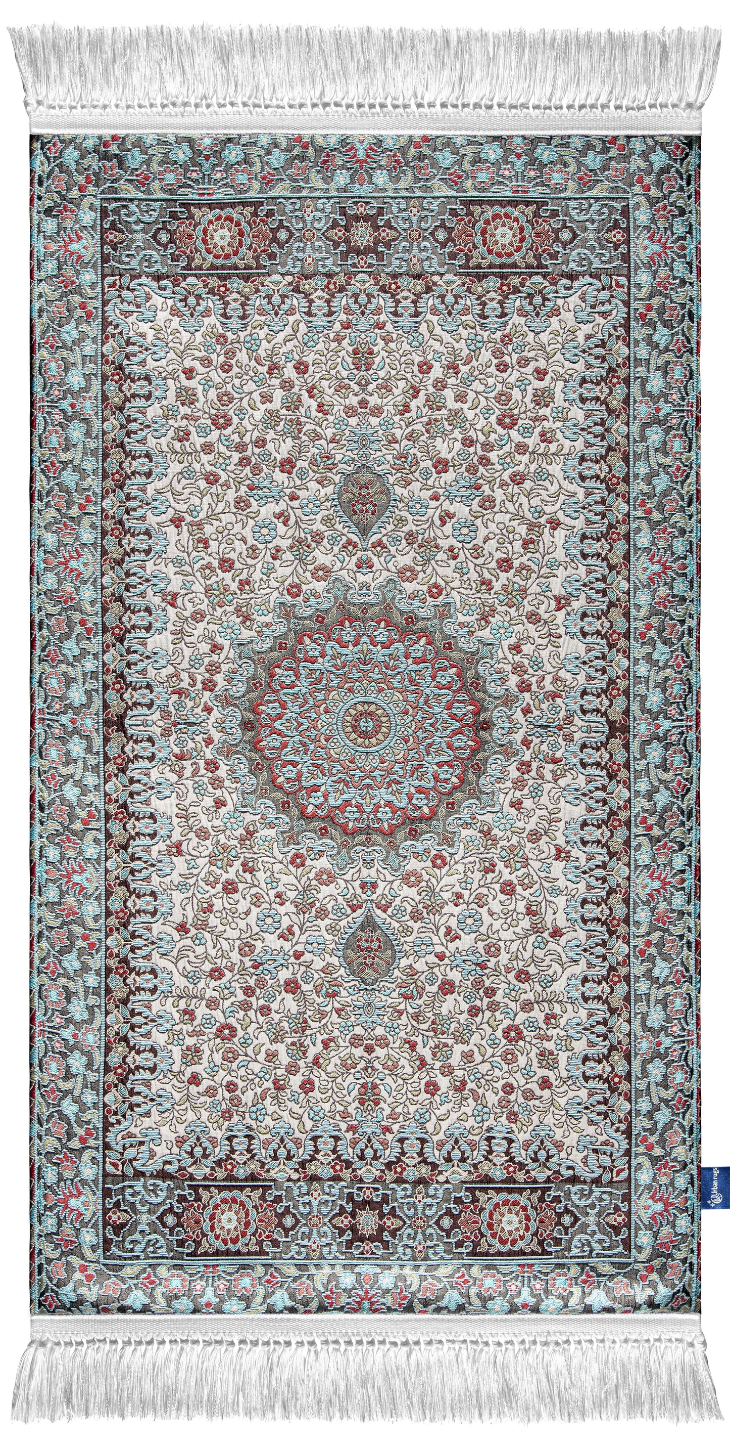 blue iranian prayer mat aethetic | urban rugs