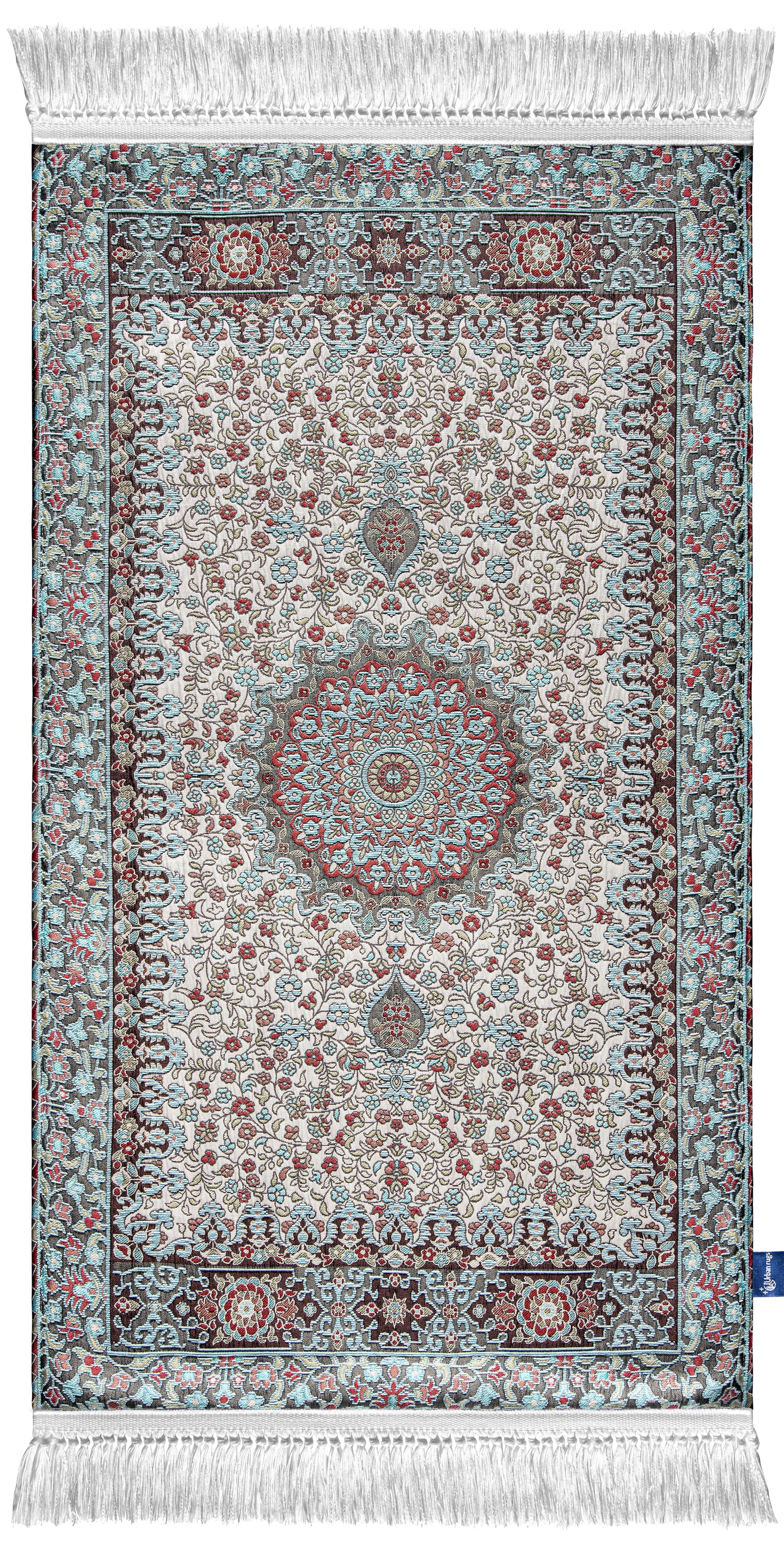 blue iranian prayer mat aethetic | urban rugs