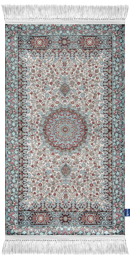 blue iranian prayer mat aethetic | urban rugs