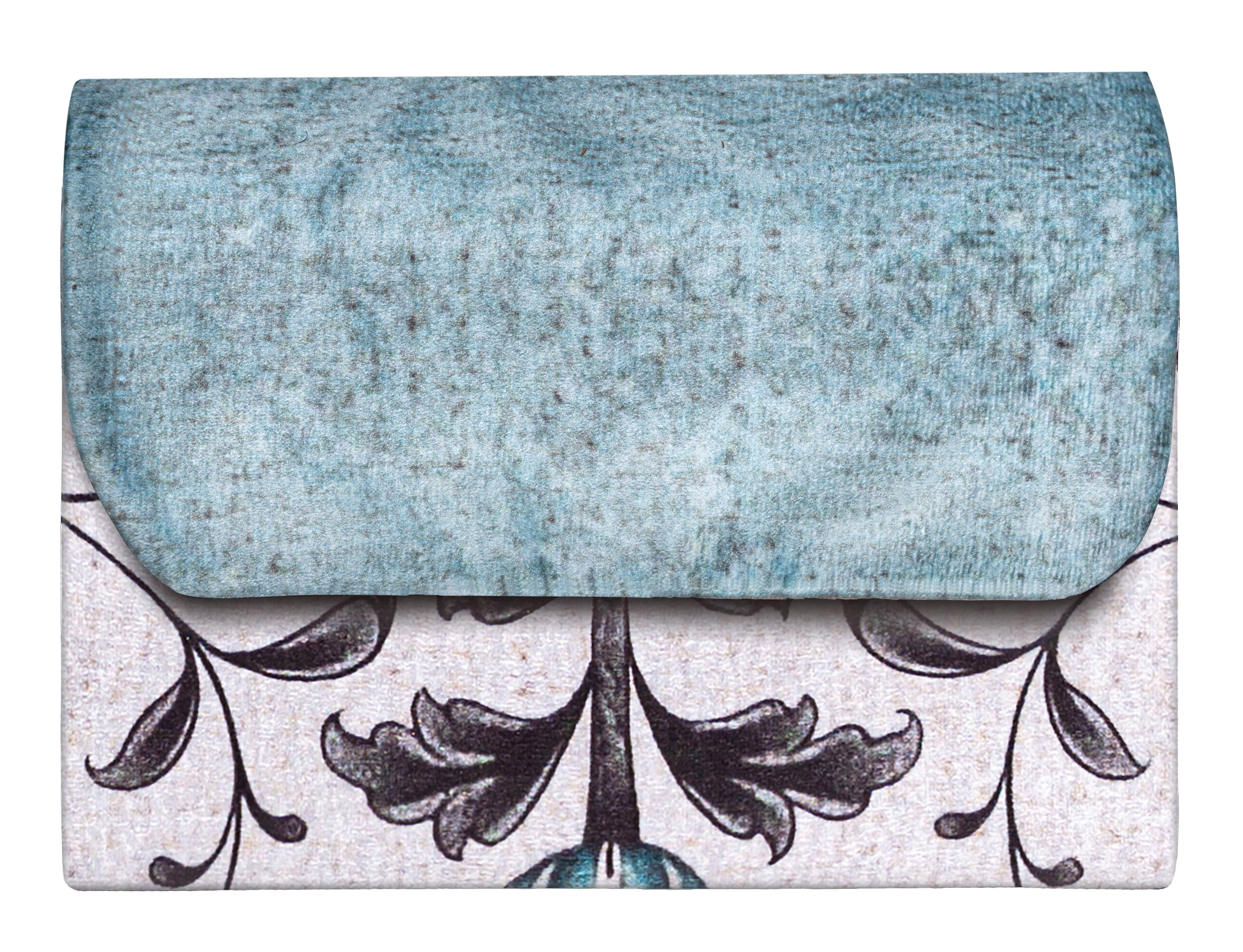 Blue floral damask pocket sejadah | Urban Rugs