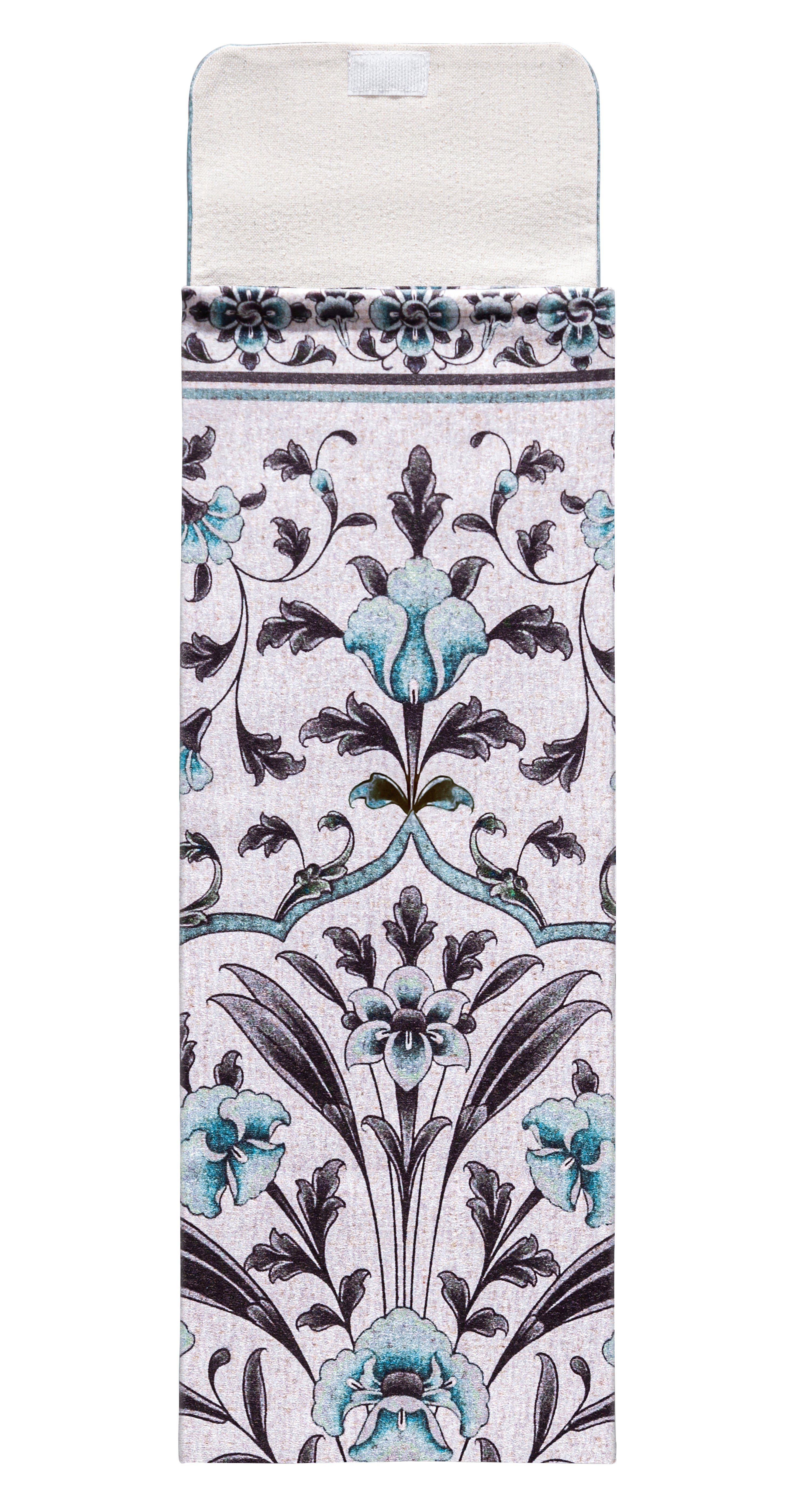 Blue floral damask pocket sejadah | Urban Rugs