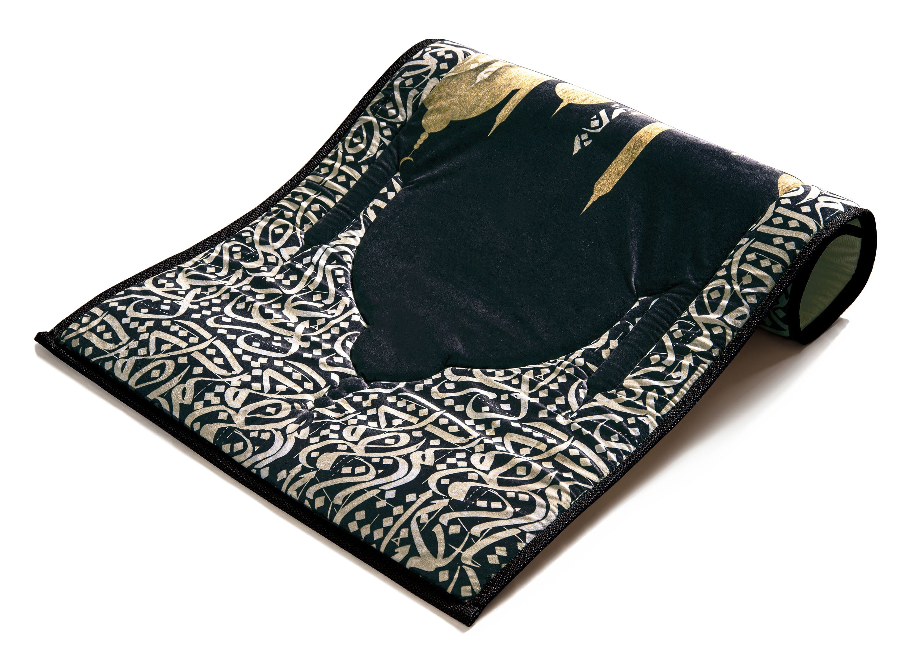 Dark Arabic Calligraphy Premium Prayer Mat | Urban Rugs