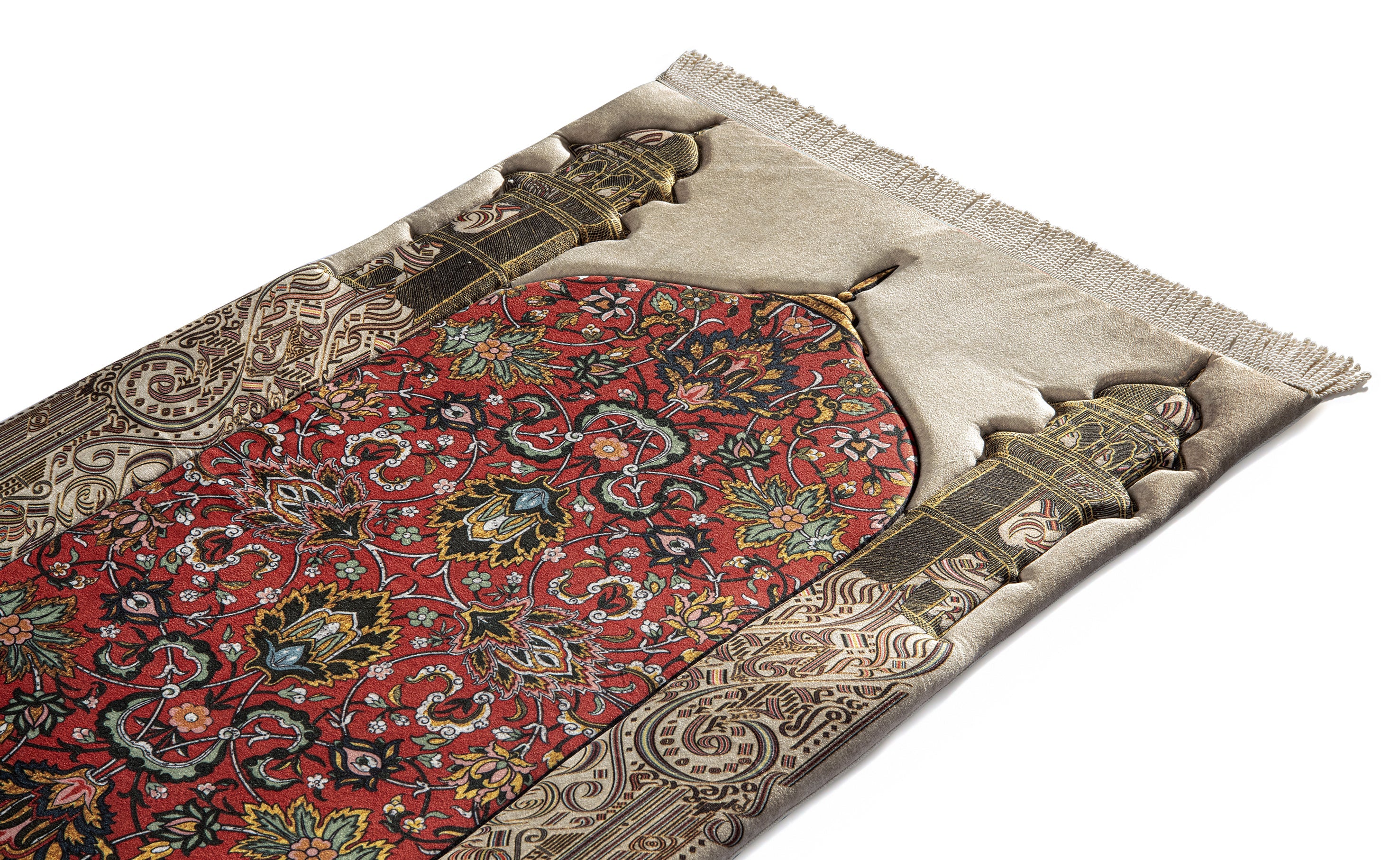 Reddish Beige Floral Thick Prayer Rug | Urban Rug