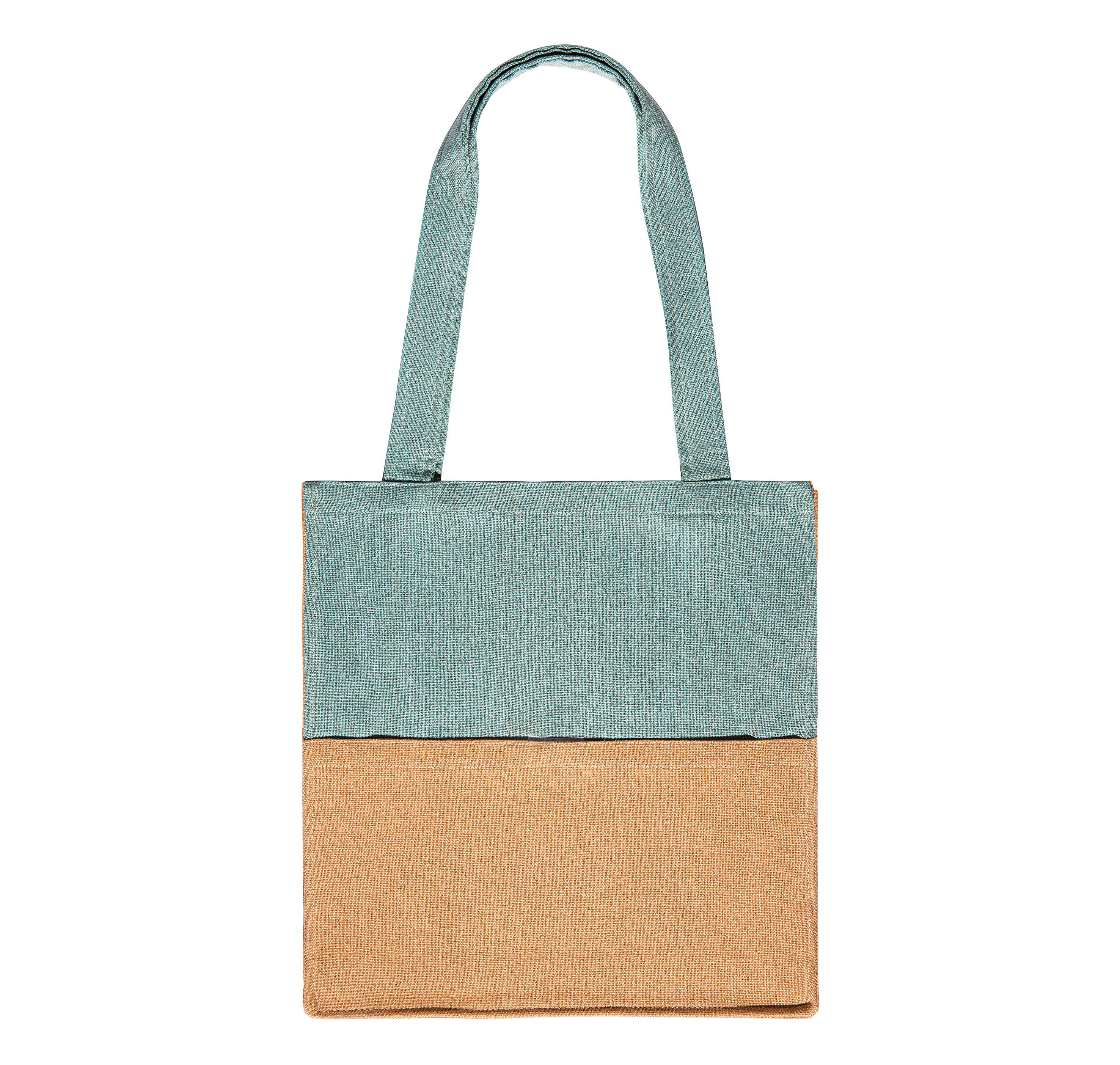  orange teal mix colors linen Tote Bag 