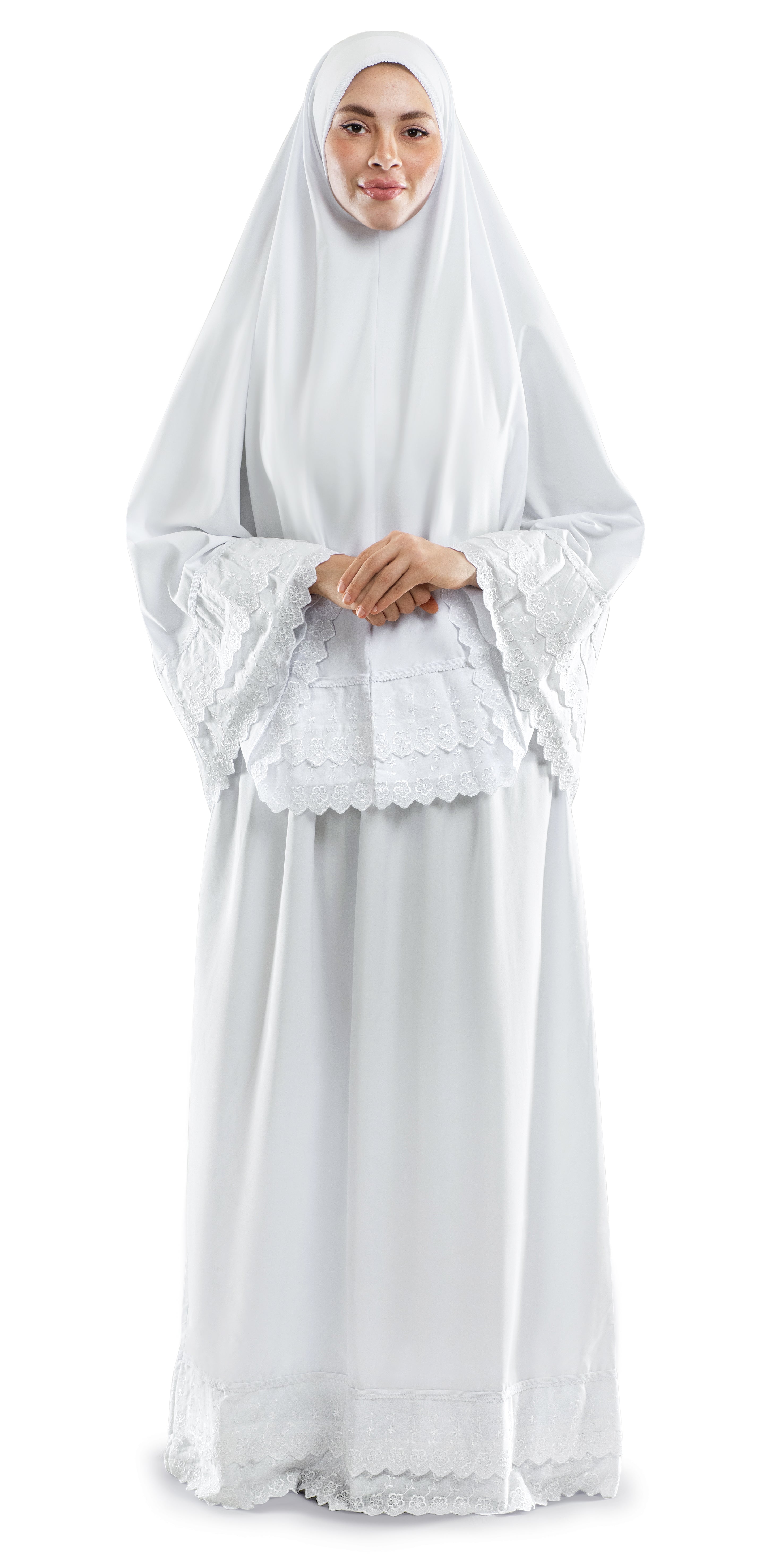 White Dantelle Islamic Prayer Wear