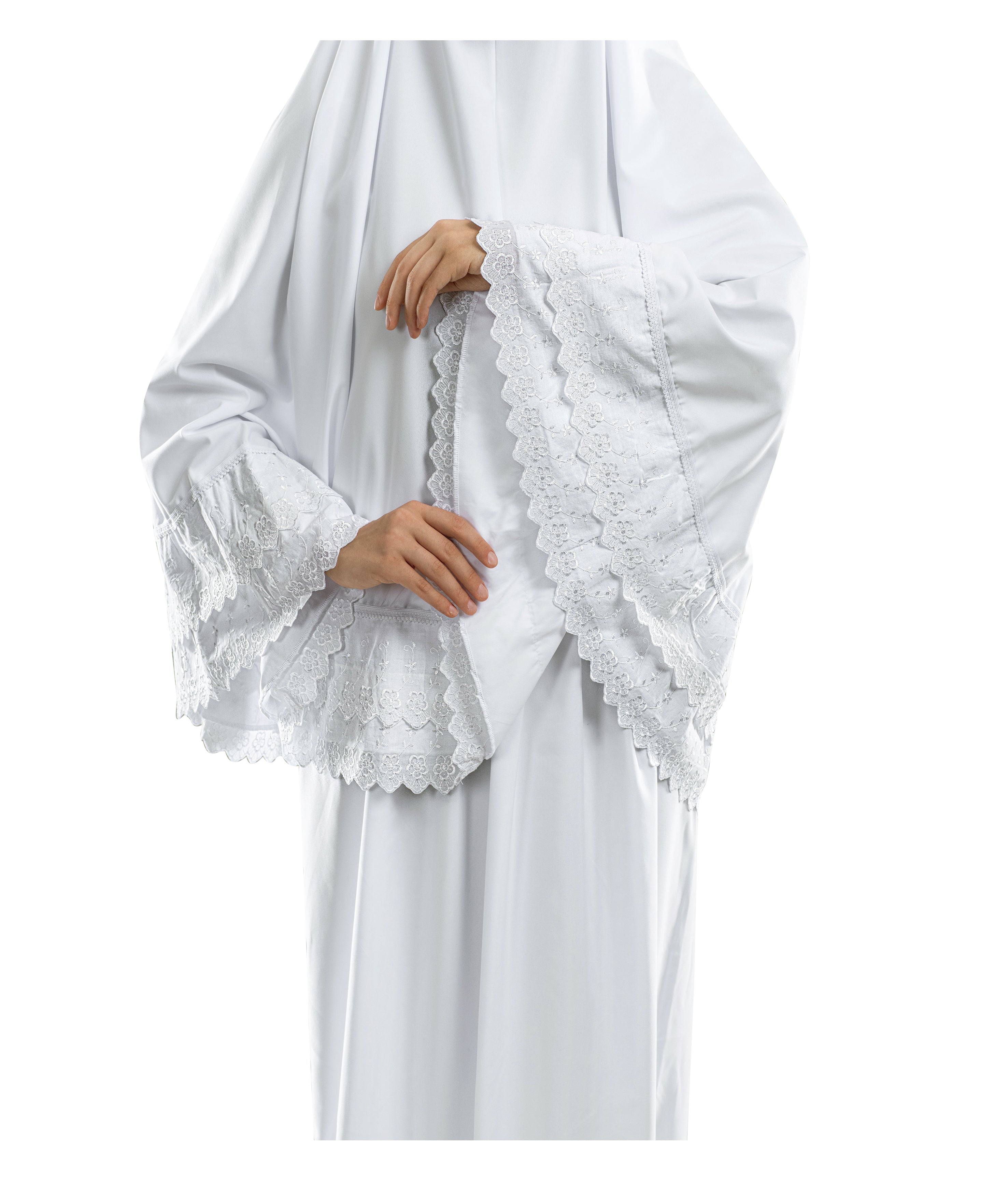 White Dantelle Islamic Prayer Wear