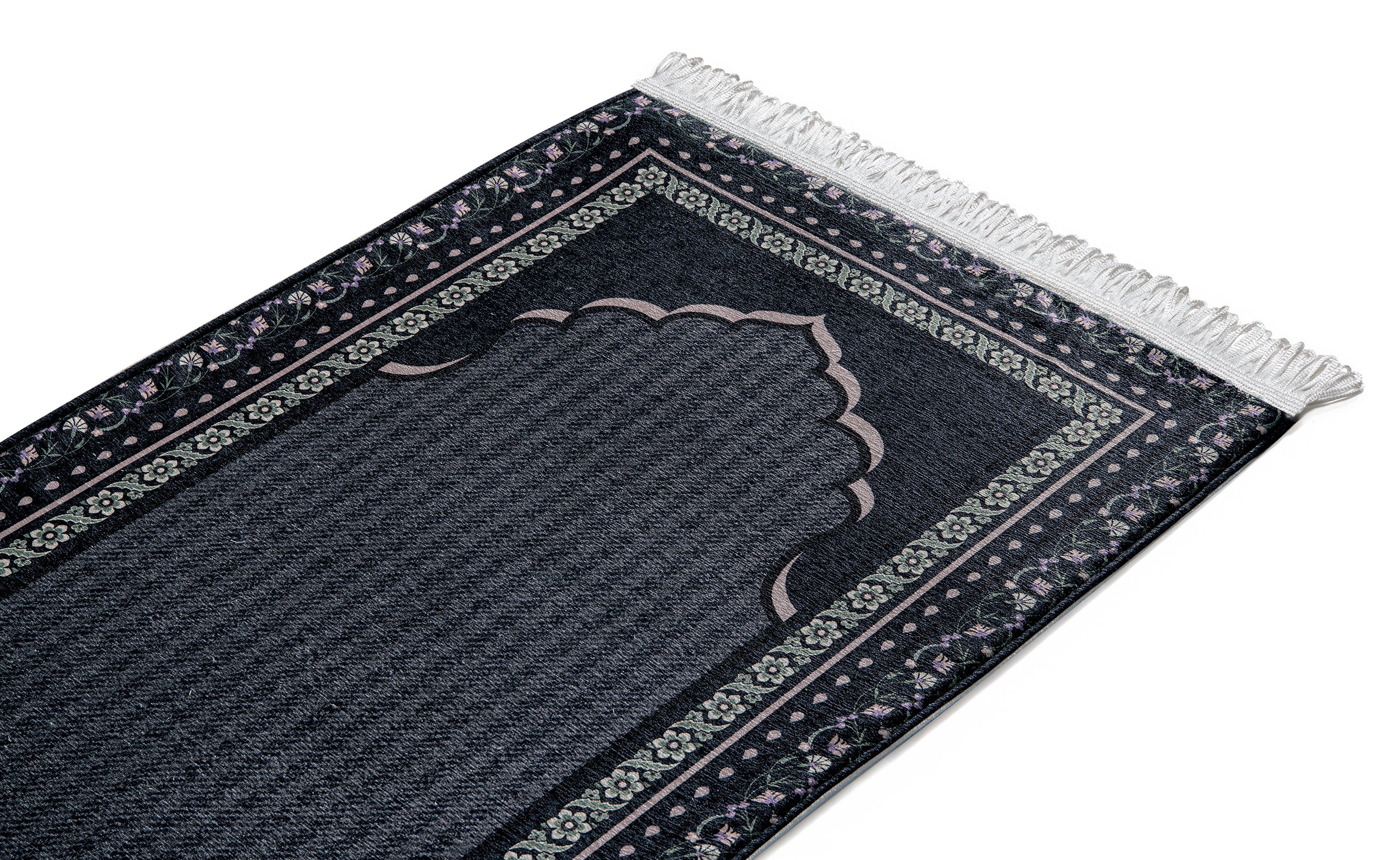 flowered islamic arch velvet thick prayer rug 