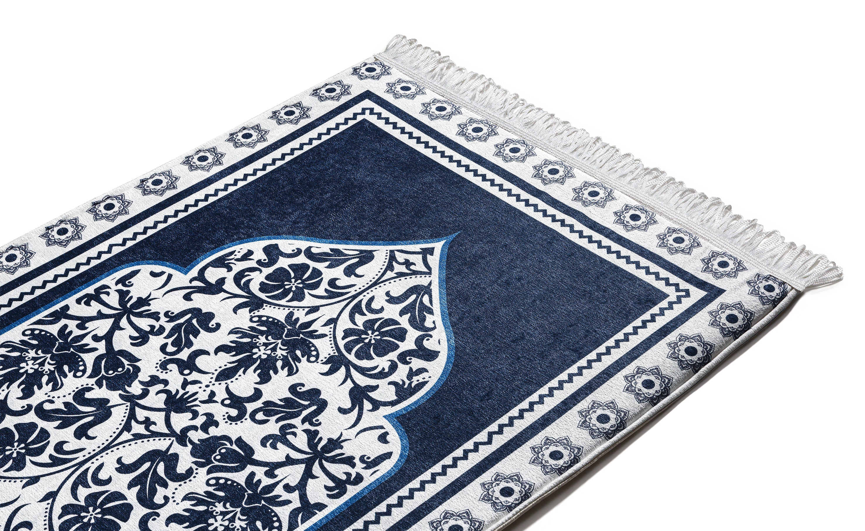 Florish Blue Luxury Soft Thick Islamic Prayer Rug | Urban Rugs